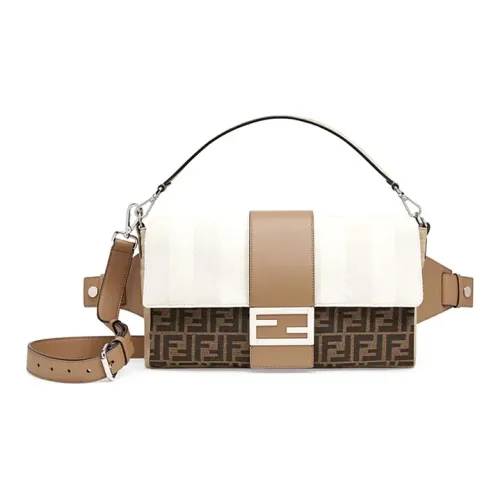FENDI Baguette Холст с кожей Через плечо Сумка Сумка через плечо Большая Мужская
