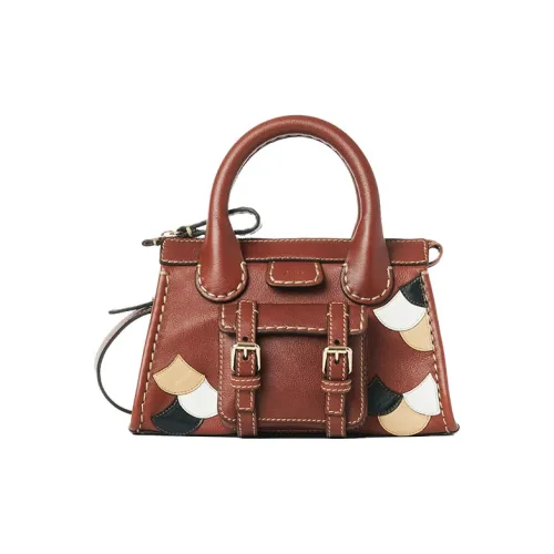 Chloe Chloé сумки Сумка из кожи буйвола Одно плечо Ручная сумка Сумка через плечо Мини Женская Коричневая