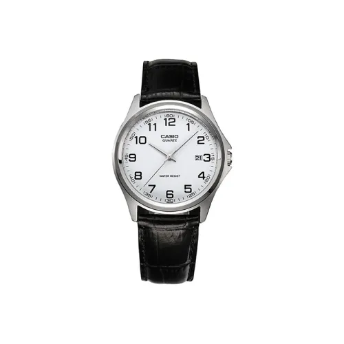 CASIO Standard Series Кварцевый механизм Кожаный ремешок Часы Мужские Серебристый циферблат