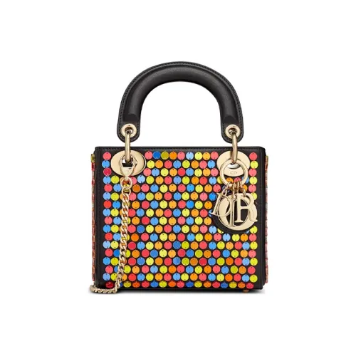 DIOR Lady Dior Коровья кожа Одно плечо Сумка Тоут Сумка Сумка Lady Dior Мини Женская Многоцветная
