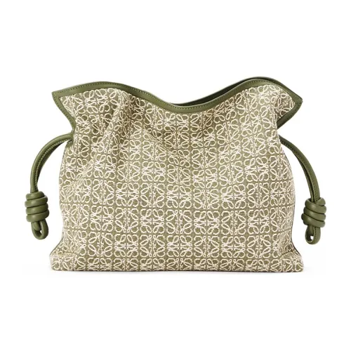 LOEWE Сумка из телячьей кожи с холщовым клатчем сумка через плечо среднего размера женская зеленая