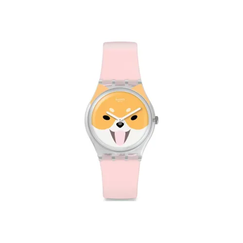 SWATCH Originals Collection Кварцевый механизм Унисекс Часы 34 мм Желтый Циферблат Часы Пластиковый Корпус Часы Силиконовый Ремешок