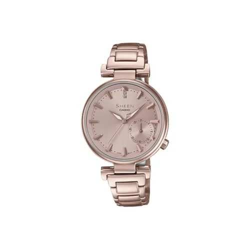 CASIO SHEEN Кварцевый механизм Часы Женские Розовый циферблат