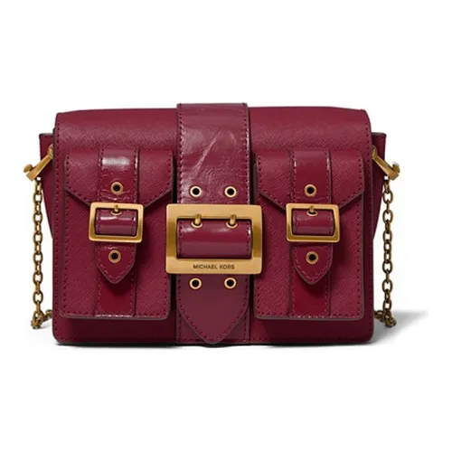 MICHAEL KORS Hayden Кожа Курьерская Сумка Сумка через плечо Средняя Женская Сливовый Красный