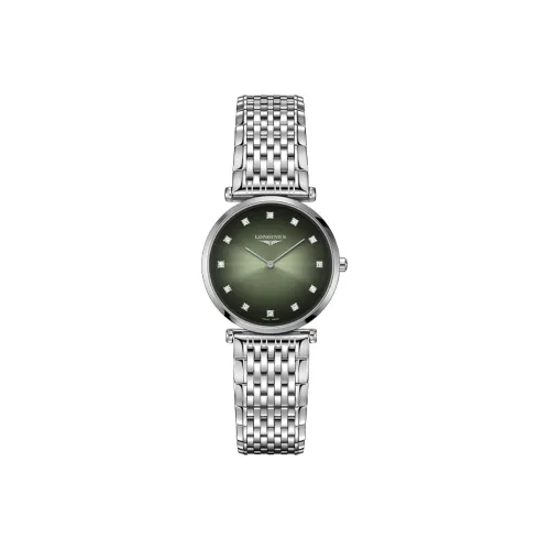 LONGINES Jialan Collection Кварцевый механизм Женские часы 29 мм Зеленый циферблат Корпус из нержавеющей стали Ремешок из нержавеющей стали