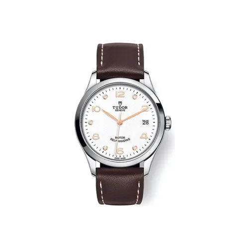 Tudor 1926 Collection Автоматический Механический Механизм Унисекс Часы 36 мм Белый Циферблат Стальной Корпус Часов Натуральная Кожа Ремешок