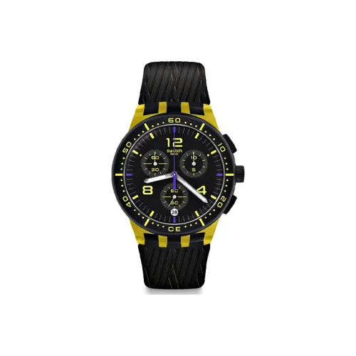 SWATCH Originals Original Collection Кварцевый механизм Унисекс Часы 50,1 мм Черный циферблат Пластиковый корпус часов