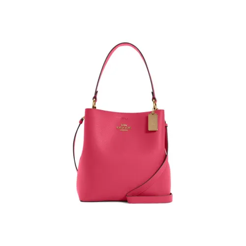COACH Town Кожа Ведрообразные Сумки Сумки через плечо Сумка на плечо Маленькая Женская Розовая Красная