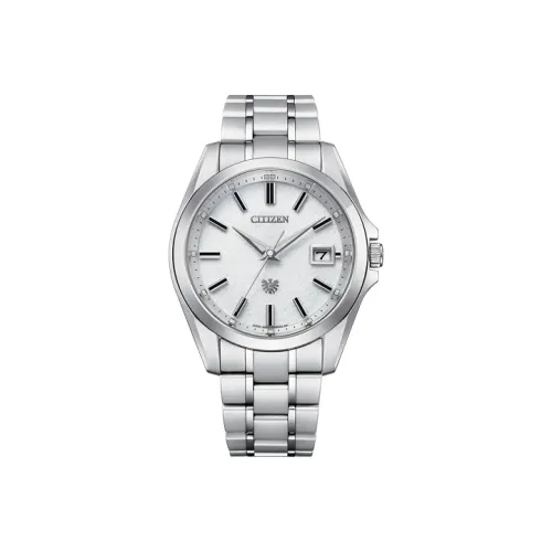 CITIZEN Солнечный Кварцевый Механизм Титан Ремешок Часы 40 мм Мужские Часы Белый Циферблат AQ4091 56A