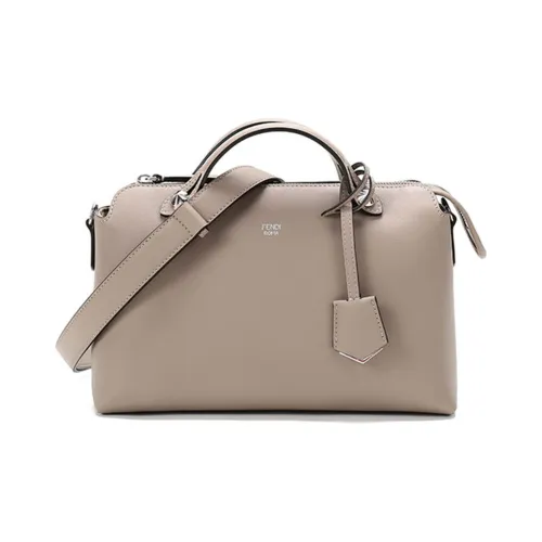 FENDI By The Way Series Сумка из коровьей кожи Boston сумка через плечо среднего размера женская коричневый серый