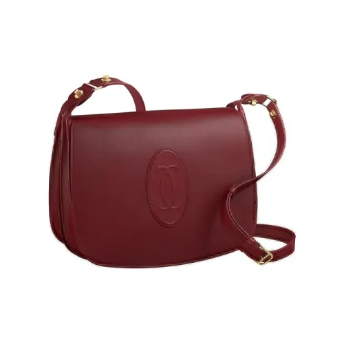 Cartier CARNASSIÈRE Телячья кожа Сумка через плечо Сумка на плечо Средняя Женская Бордовый