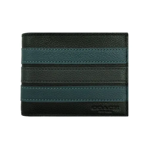 COACH Кошелек Billfold из коровьей кожи Мужской Черный и Темно-синий