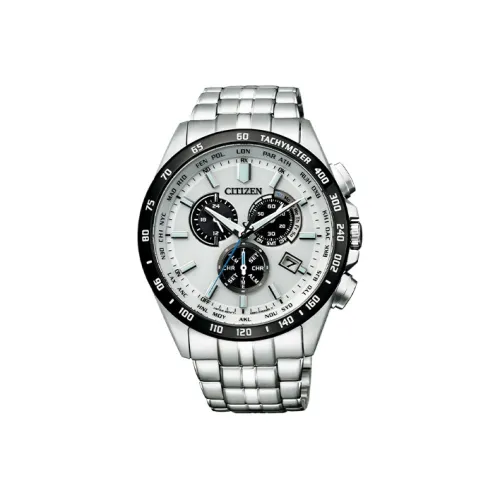 CITIZEN Ecology Drive Collection Кварцевый механизм Нержавеющая сталь Ремешок Часы Мужские Серебристый циферблат