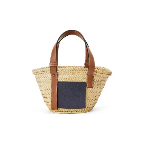 LOEWE AnagramBasket Пальмовый лист с Телячья кожа Отпуск Сумка Сумка на одно плечо Женская Коричневый