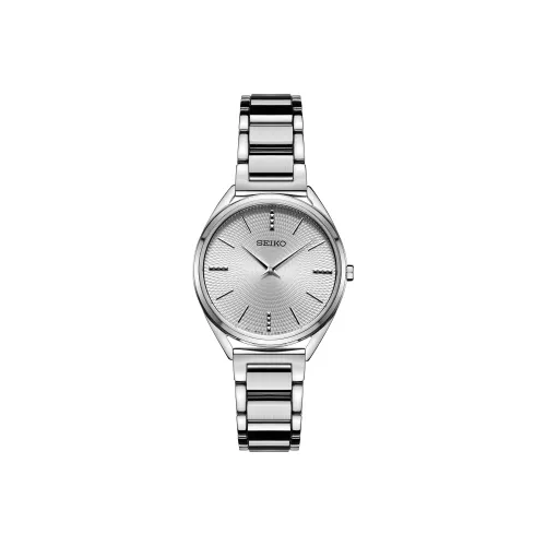 SEIKO Кварцевый механизм нержавеющая сталь ремешок женские часы серебристый циферблат модель SWR031P1