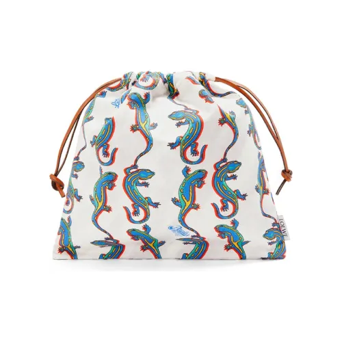 LOEWE Маленький холст с телячьей кожей поясной клатч сумка маленький женский белый