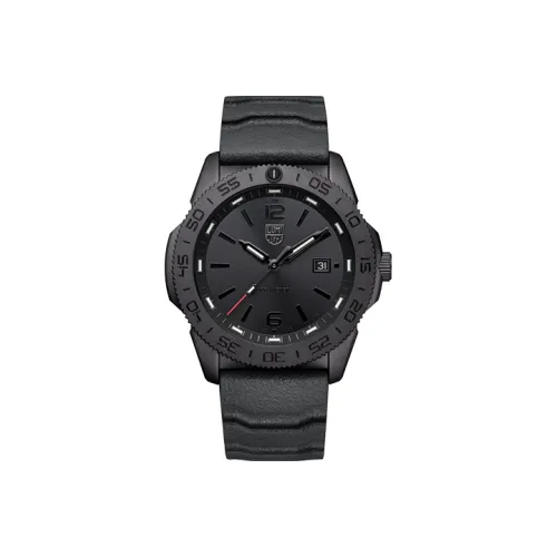 LUMINOX Кварцевый механизм Мужские часы Часы 44 мм Черный циферблат Корпус из нержавеющей стали Резиновый ремешок