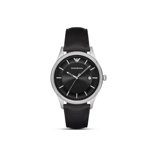 EMPORIO ARMANI Наручные часы Кварцевый механизм Кожаный ремешок Черный циферблат Мужские часы AR11020