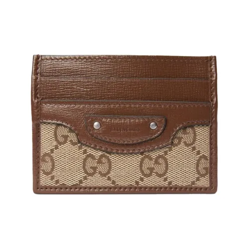 GUCCI The Hacker Project Холст с кожей Картхолдер Картхолдер Унисекс Коричневый Эбеновый