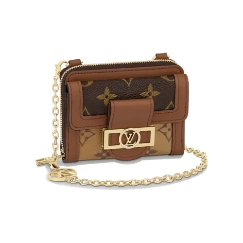 LOUIS VUITTON Dauphine Холст с кожей Кошелек Мини Женский Коричневый