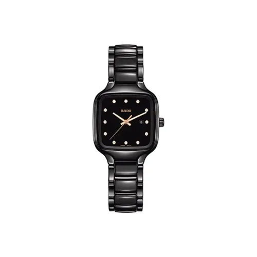 RADO Realme Collection Кварцевый механизм Женские часы 29 мм Черный циферблат Керамические корпуса Керамический ремешок