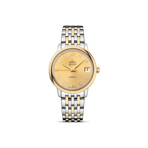 OMEGA Автоматический Механический Movement Женские Часы Elegant Saucer Series 32,7 мм Золотые