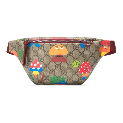 GUCCI Canvas с кожаными вставками бананка сумка через плечо детская сумка цвет эбеновое дерево бургунди