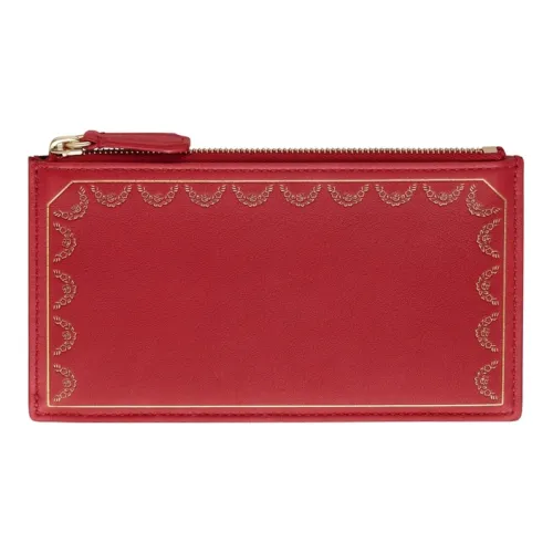 Cartier Guirlande Коровья кожа Держатель для карт Женские Красный