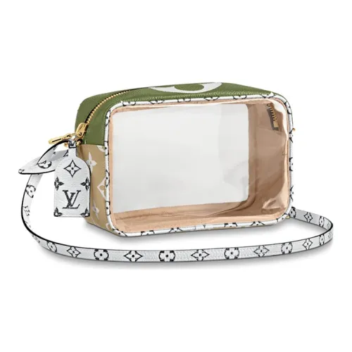 LOUIS VUITTON Холст с ПВХ Сумка через плечо Стандартная Женская Хаки Зеленый Бежевый