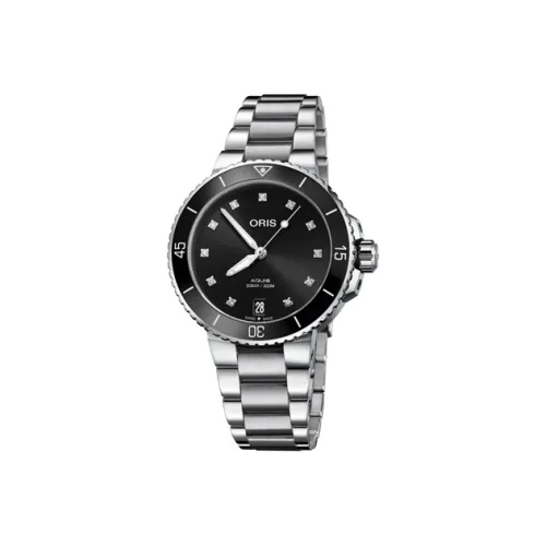 Oris Автоматический Механический Механизм Женские Часы Черный Циферблат Нержавеющая Сталь Корпус Нержавеющая Сталь Ремешок