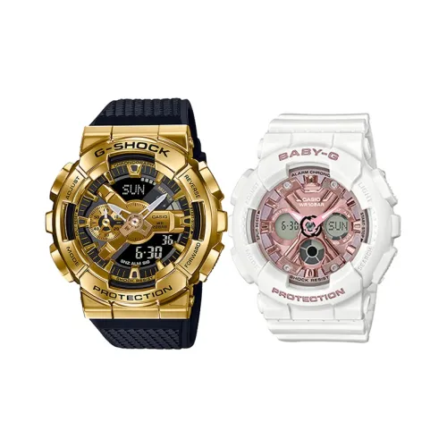 CASIO Collection Парные часы Коллекция GM BA Кварцевый механизм Часы Унисекс Черный циферблат GM 110G 1A9+BA 130 7A1ER