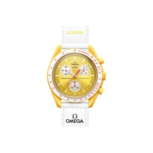 Swatch Quartz Механизм Мужские часы Часы 42 мм Желтый циферблат часов Биокерамика Чехлы для часов Тканевый ремешок