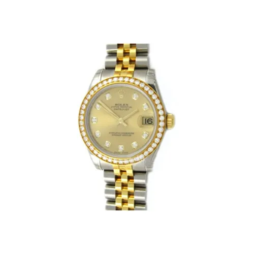 ROLEX Женская одежда Log Series Автоматический механический механизм Женские часы 31 мм Золотой циферблат Корпус из нержавеющей стали