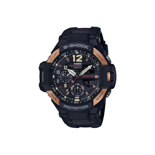 CASIO г Shock Collection Aviation Collection Кварцевый механизм Смола Ремешок Часы Мужские Черный Циферблат GA 1100RG 1A