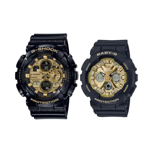 CASIO Парные часы Коллекция GA BA Коллекция Кварцевый механизм Часы Унисекс Золотой циферблат GA 140GB 1A1JF BA 130 1A3JF