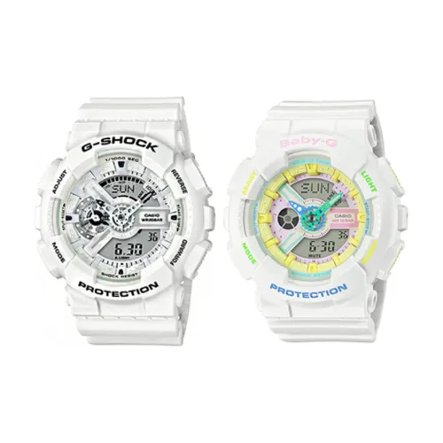 CASIO Парные часы Коллекция GA BA Электронный механизм Смольный ремешок Часы Унисекс Серый циферблат