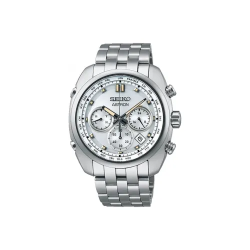 Коллекция SEIKO ASTRON Солнечный Кварцевый Механизм Титан Ремешок Часы Мужские Серебристый Циферблат