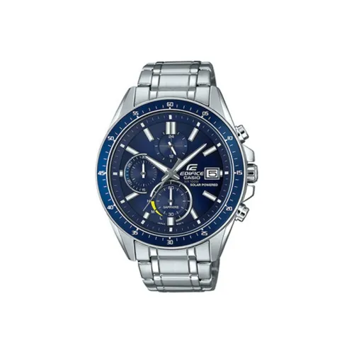 CASIO EDIFICE Collection Солнечный Кварцевый Механизм Часы Мужские Синий Циферблат
