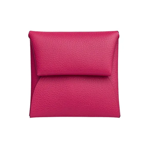 HERMES Bastia Телячья кожа Монетница Женская Ягодный красный