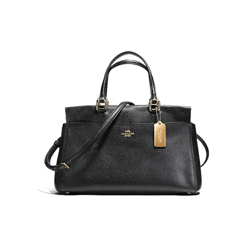 COACH Fulton Кожа Тоут Сумка Сумка для покупок Сумка Большая Женская Черная