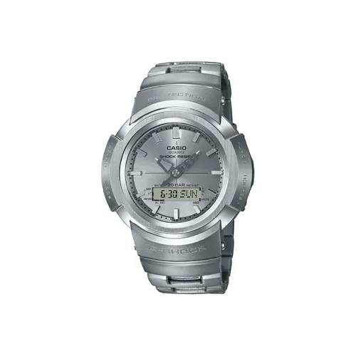CASIO Солнечный кварцевый механизм мужская коллекция Full Metal дисковая часы 51,8 мм * 44,5 мм * 14,2 мм серебряный