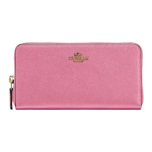 COACH Accordion Zip Кожа Кошелек Женские Светло-розовый