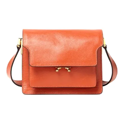 MARNI Основная часть Телячья кожа Аккордеонная сумка Одно плечо Сумка через плечо Мини Женские Шафран