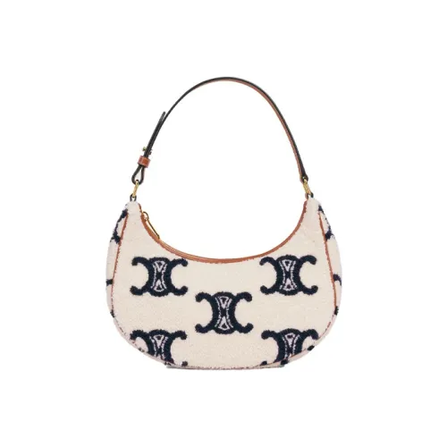 CELINE TriompheAVA Плюшевая ткань плечо сумка сумка женская морской синий коричневый