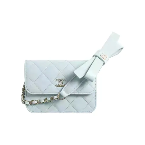 CHANEL Овчина Coin Wallet Сумка через плечо Женская Blue Baby Blue