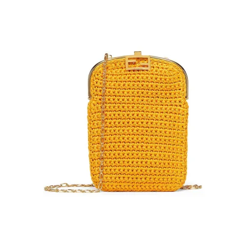 FENDI Baguette Хлопок Через плечо Чехол для телефона Мини Женский Апельсин