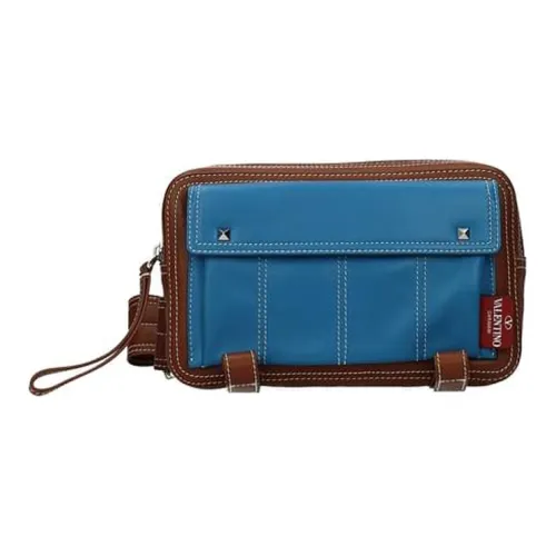 Valentino Кожа Сумка через плечо Мужская Синяя Коричневая