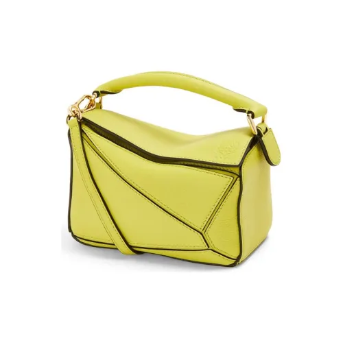 LOEWE Пазл Телячья кожа Геометрический Пазл Сумка Сумка Сумка через плечо Сумка через плечо Мини Женская Лимон