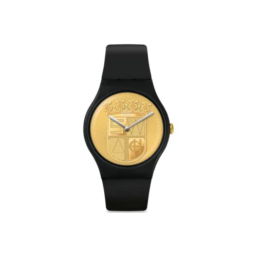 Swatch Quartz Механизм Унисекс Часы 41 мм Желтый Циферблат Часы Пластиковый Корпус Часы Силиконовый Ремешок
