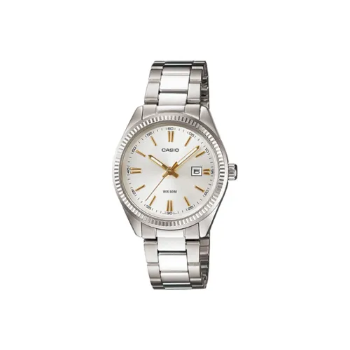 CASIO Standard Series ENTICER Collection Кварцевый механизм Нержавеющая сталь Ремешок Часы Женские Белый циферблат